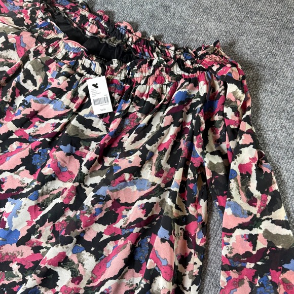 Lane Bryant Tops - Lane Bryant Off The Shoulder Smocked Neck Floral Print Long Sleeve Blouse‎ 18/20